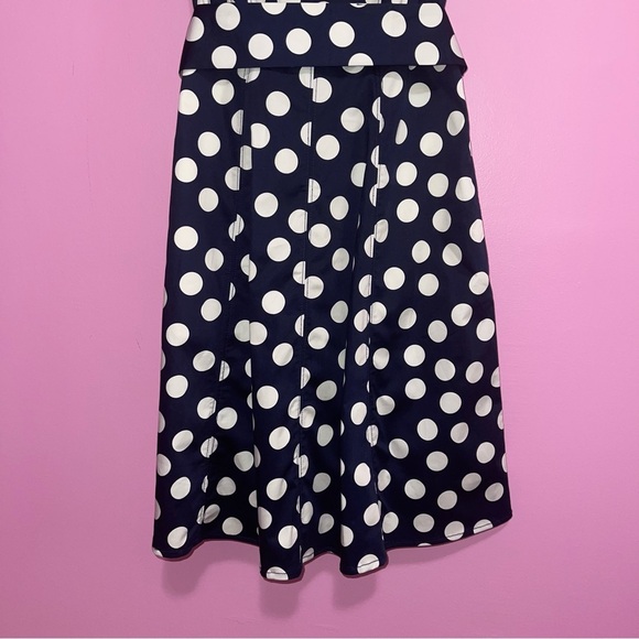 Boden Dress Women's 4 US Navy Polka Dot Belted A-Line Soft Cotton Pockets NWT - Picture 8 of 12
